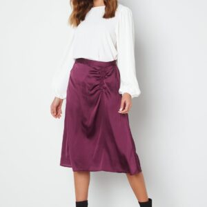 Cristy H/W Rouching Slit Skirt