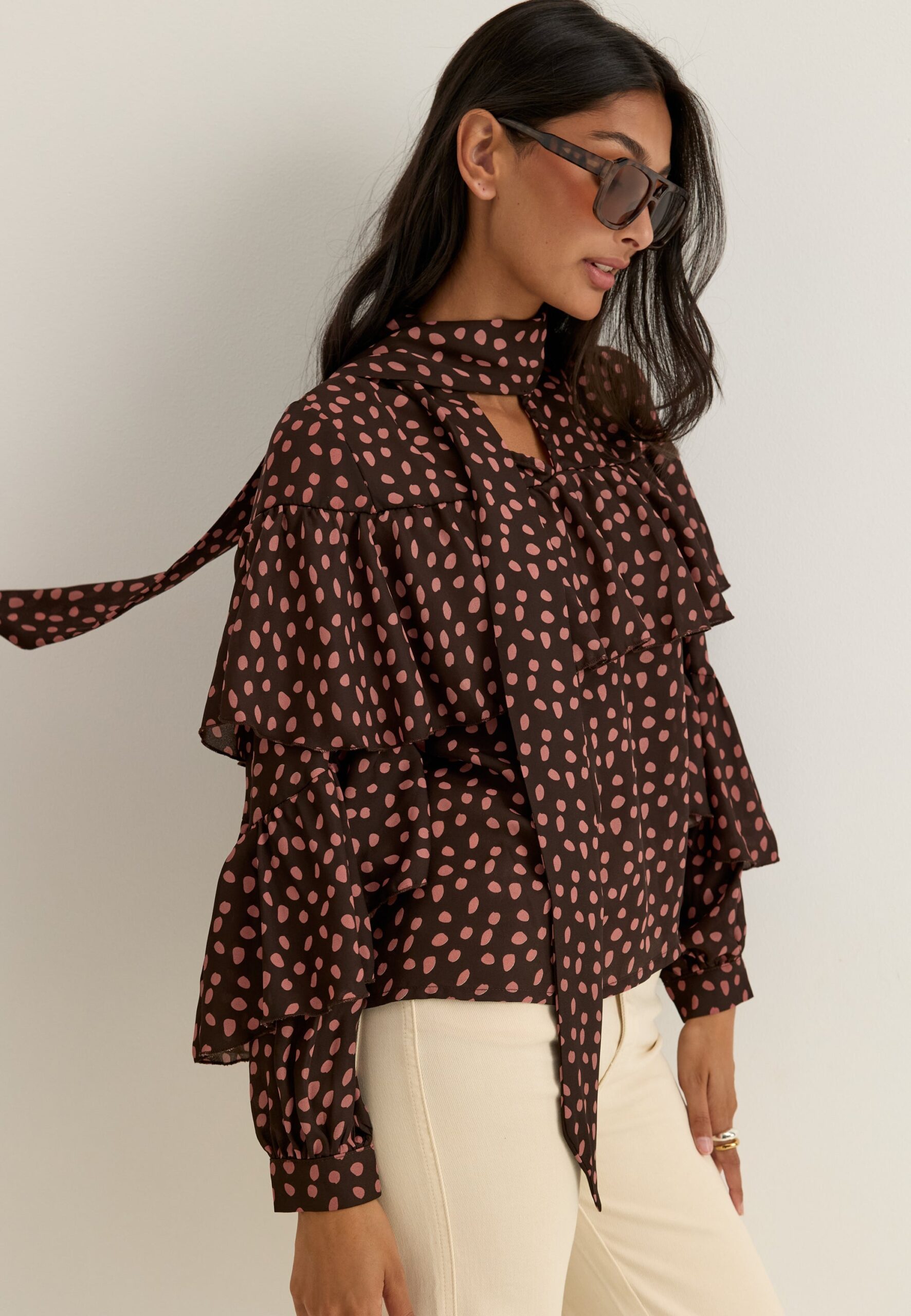 Flounce Tie Blouse Flounce Tie Blouse