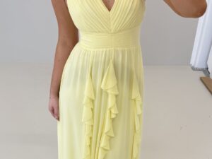 Frill Ruffle Chiffon Gown