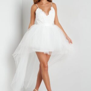 Lace Bodice High Low Dress
