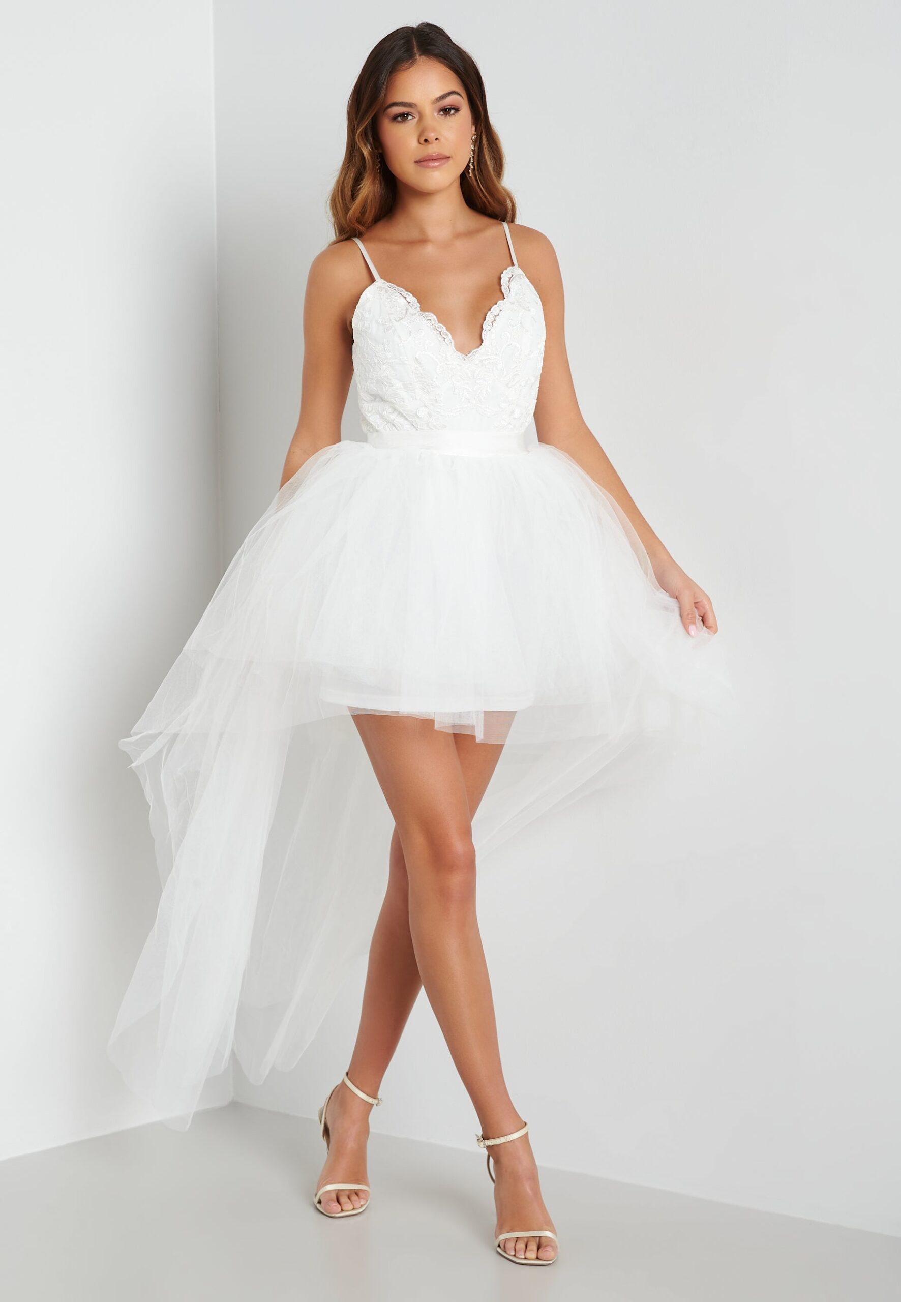 Lace Bodice High Low Dress Lace Bodice High Low Dress