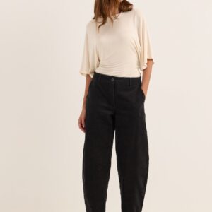 Mid Waist Corduroy Wide Trousers