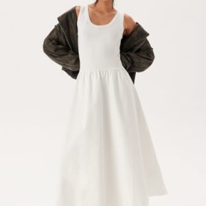 Midi Jersey Woven Combo Dress