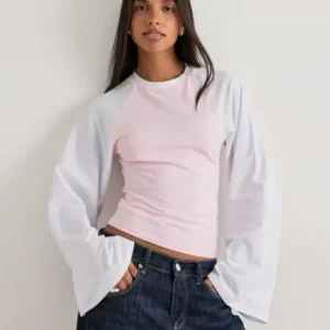 Nelly - Mønstret - Wide Sleeve Raglan Top