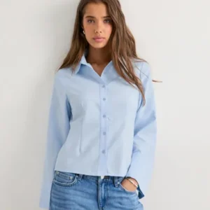 Neo Noir - Blå - Rosa Oxford Shirt