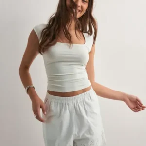 Only - Hvid - Onllou Life Emb Loose Shorts Wvn