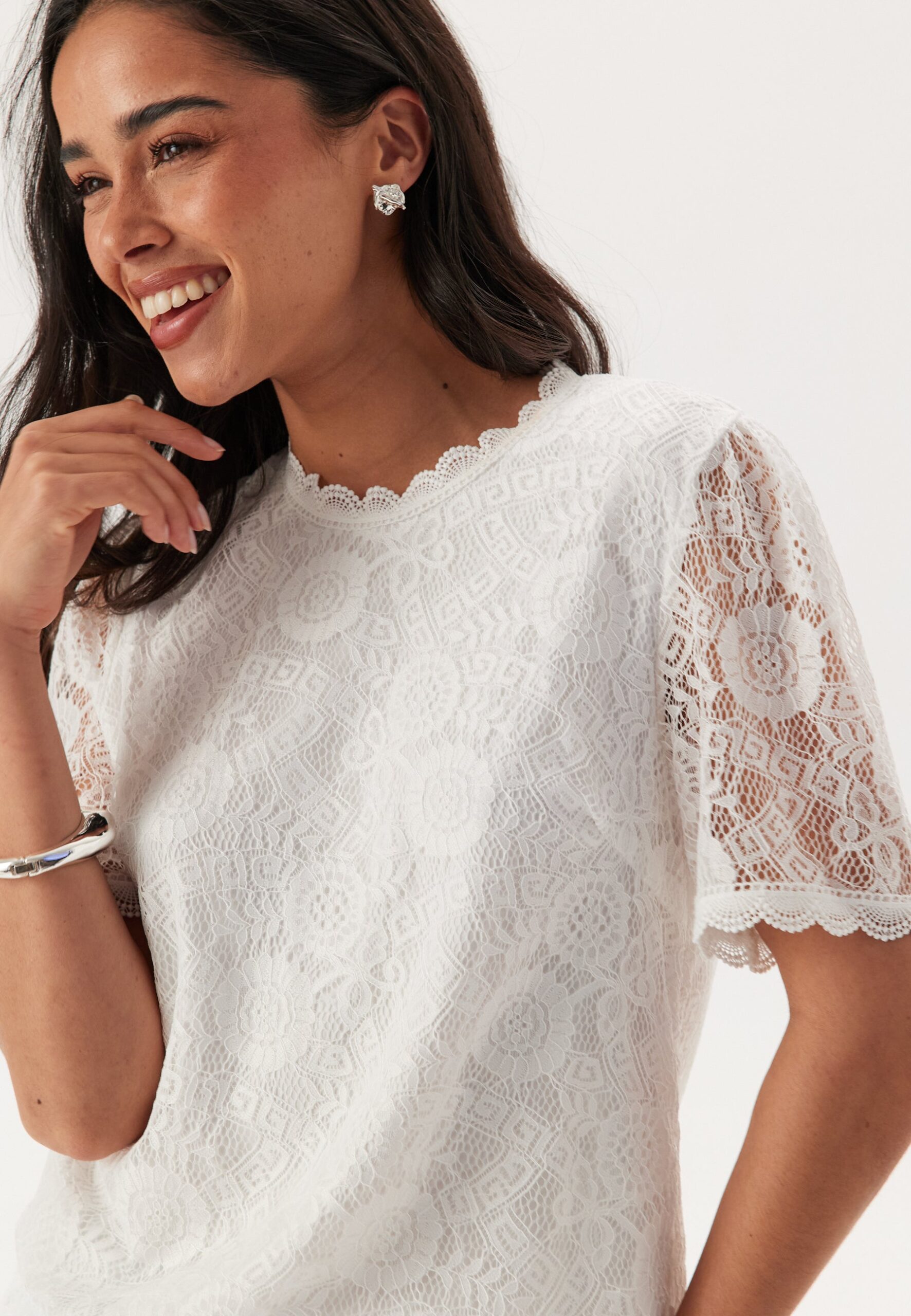 Pcolline Ss Lace Top Pcolline Ss Lace Top
