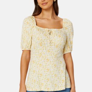 Ruched Short Sleeve Tie Top