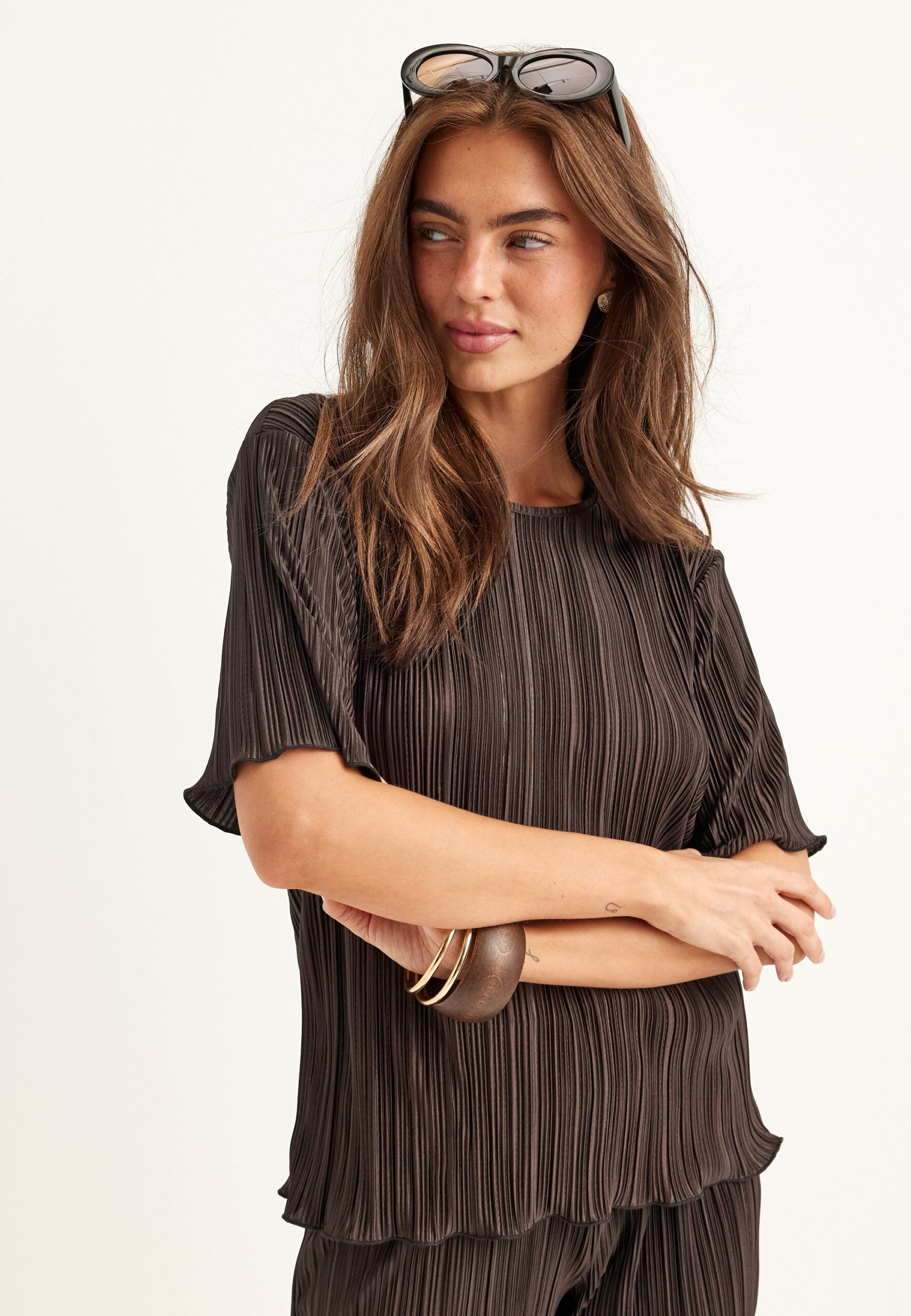 Short Sleeve Pleated Top Short Sleeve Pleated Top