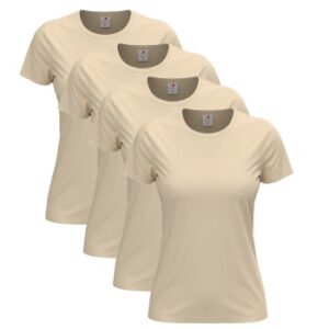 Stedman 4P Classic Women T-shirt Beige bomuld Small Dame
