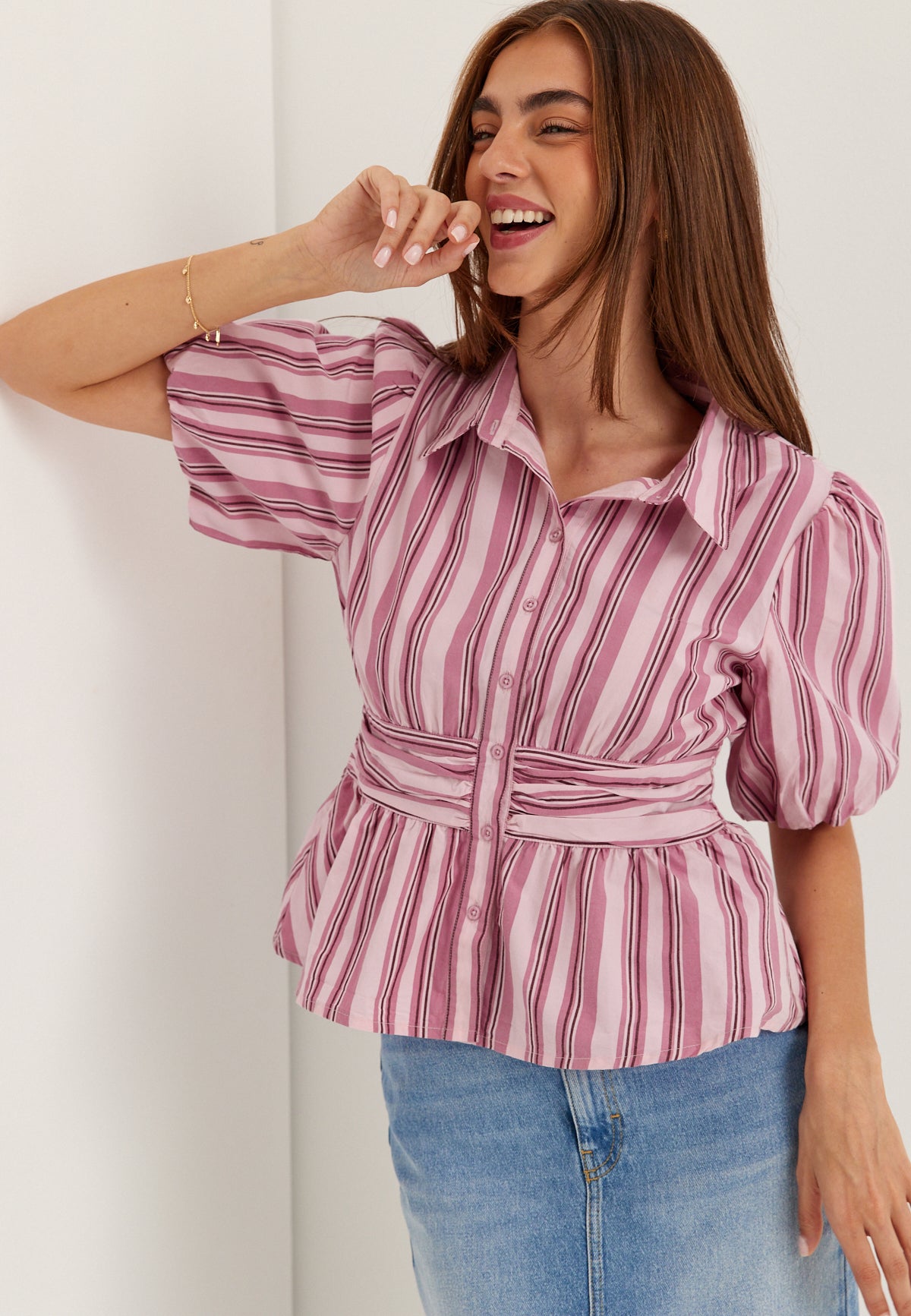 Waist Detail Cotton Blouse Waist Detail Cotton Blouse