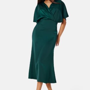 Wrap Satin Midi Dress