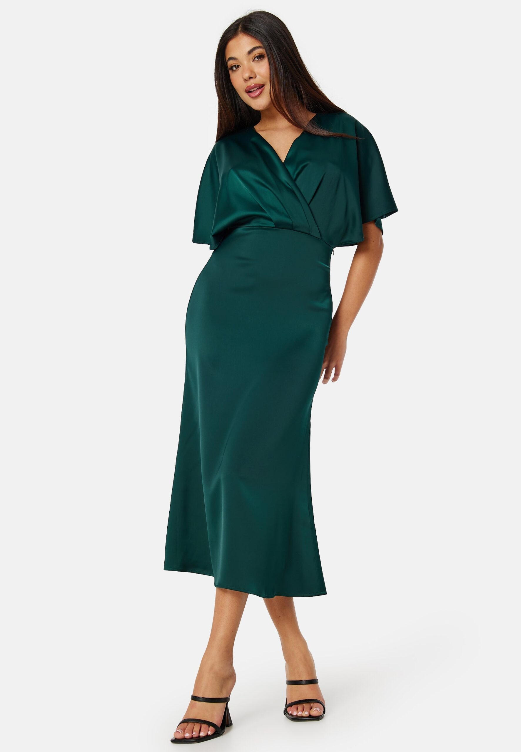 Wrap Satin Midi Dress Wrap Satin Midi Dress