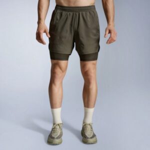 2XU Aero Mesh 2in1 5 Inch Shorts Str. L Grøn Herre