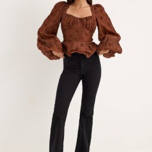 Corset Puff Sleeve Blouse
