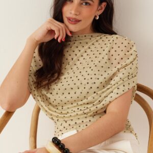 Drapy Mesh Cape Top