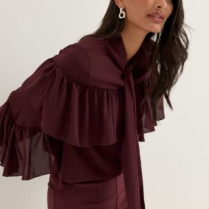 Flounce Tie Blouse