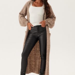 High Waist Slim Coated Jeans