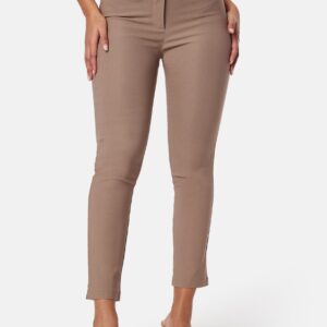 High Waist Stretchy Ankle Slit Trousers