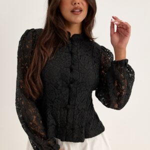 Lace Button Blouse