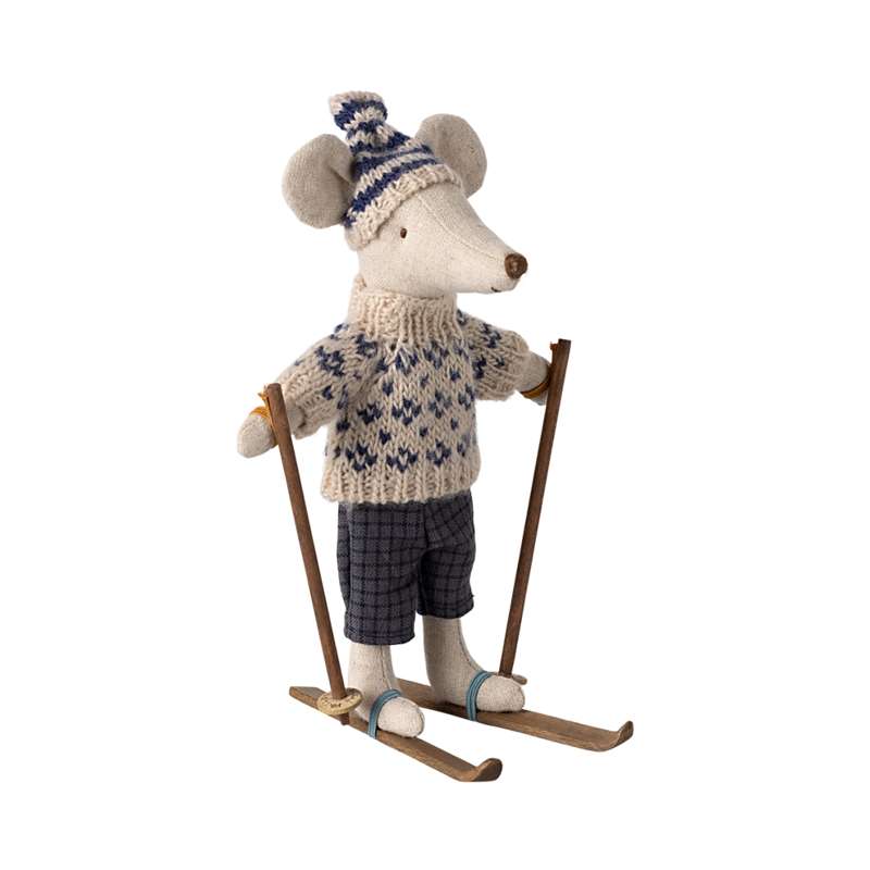 Maileg Vintermus m. Ski - Far Maileg Vintermus m. Ski - Far