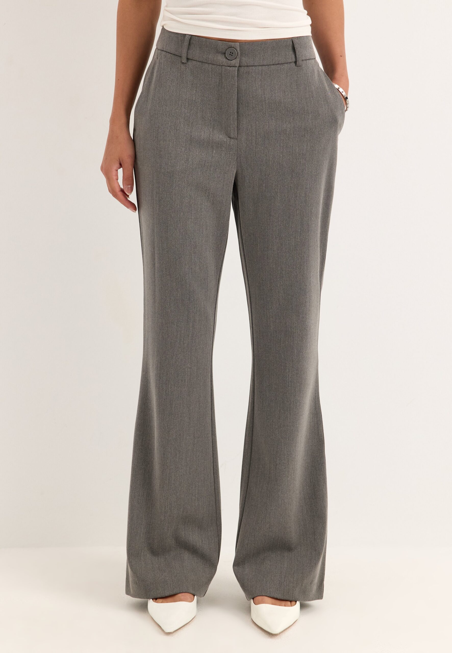 Mid Waist Flared Suit Trousers Mid Waist Flared Suit Trousers