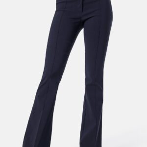 Mid Waist Stretchy Flared Trousers