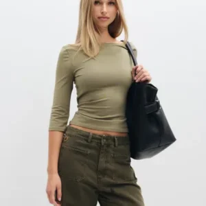 Nelly - Grøn - Perfect Basic Half Sleeve Top