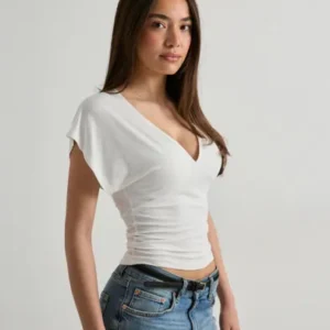 Nelly - Hvid - Soft Plunge Top
