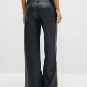 Nelly - Sort - Loose Flare PU Pants