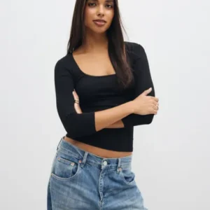 Nelly - Sort - Romance Half Sleeve Top