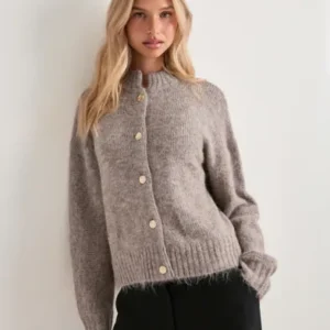 Neo Noir - Beige - Taura Fluffy Knit Cardigan
