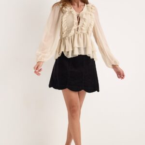 Onlseitre L/S FRILL TOP CC WVN