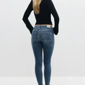 Only - Blå - Onlblush Mid Sk Ank Rw Dnm DOT622 N