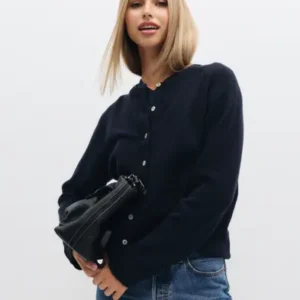 Only - Blå - Onlsimoni L/S O-Neck Cardigan Knt N