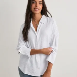 Only - Hvid - Onloregon Bari L/S Shirt Wvn