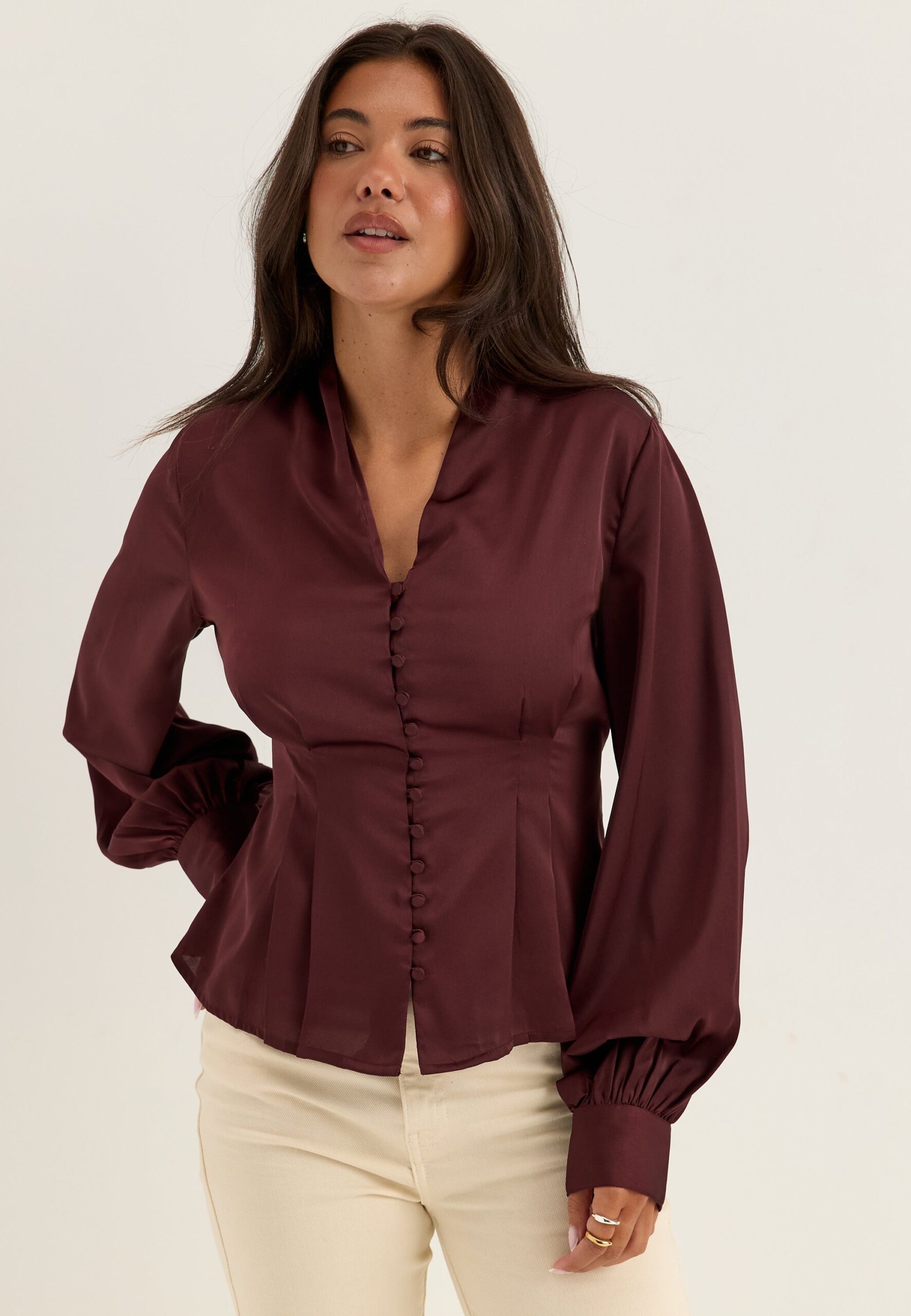 Pleated Satin Blouse Pleated Satin Blouse