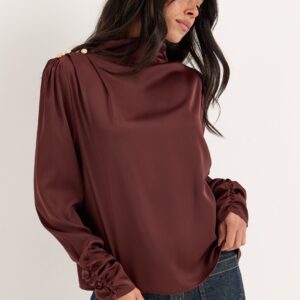 Satin Button Detail Blouse