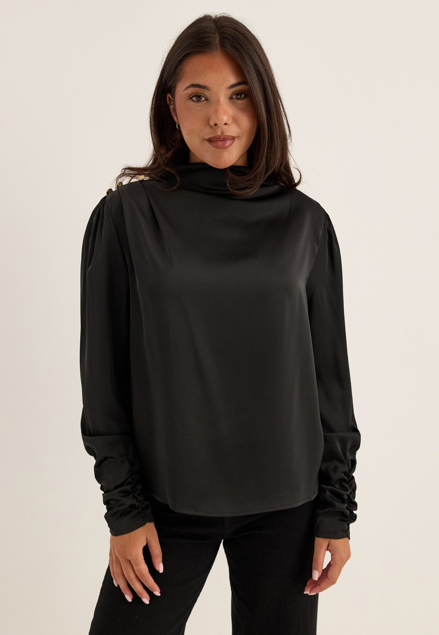Satin Button Detail Blouse Satin Button Detail Blouse