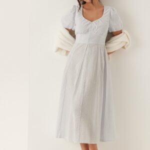 Seersucker Midi Dress