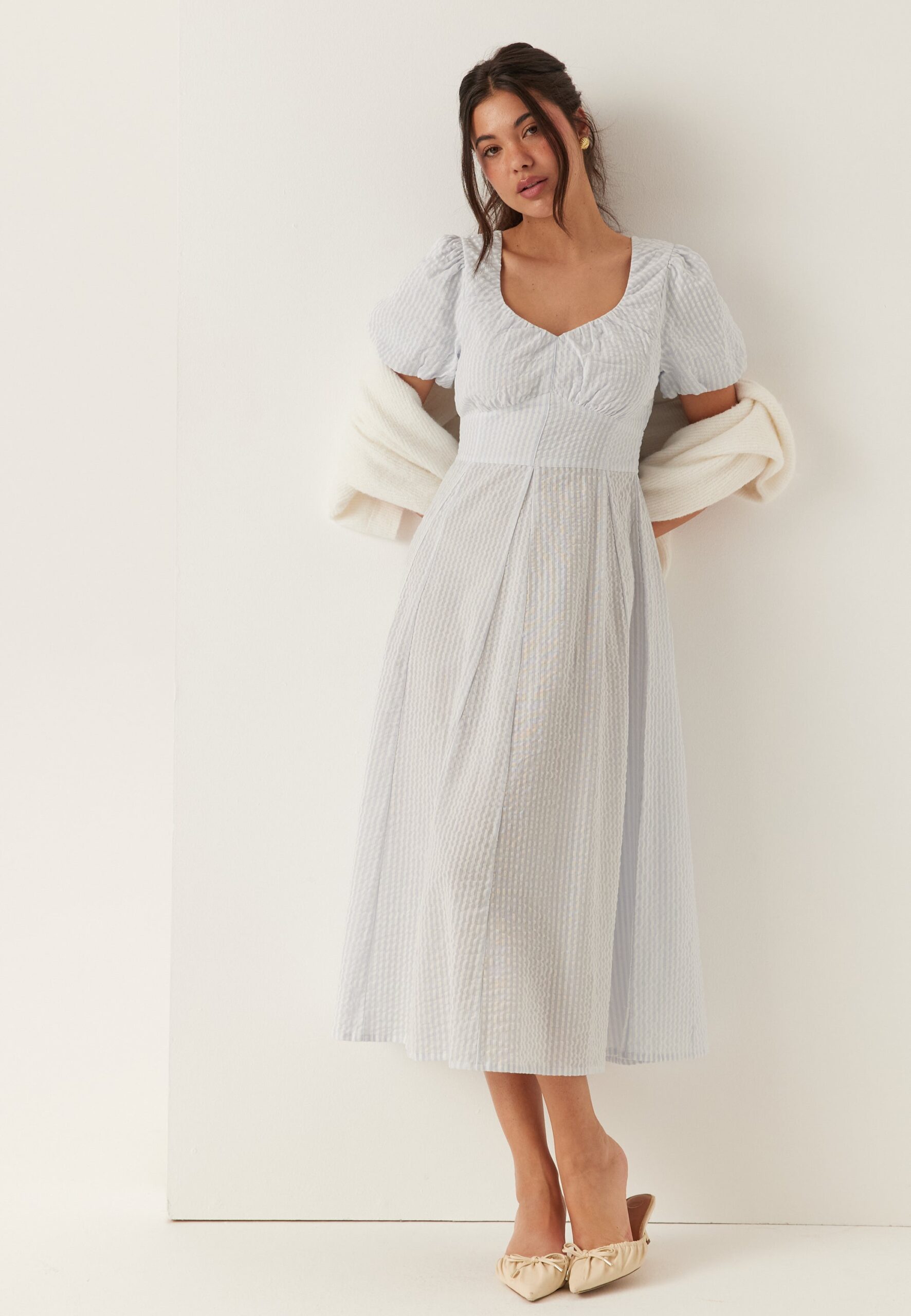 Seersucker Midi Dress Seersucker Midi Dress