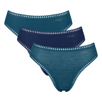 Sloggi Trusser 3P GO Crush High Leg Briefs Marine/Blå bomuld Small Dame Sloggi Trusser 3P GO Crush High Leg Briefs Marine/Blå bomuld Small Dame