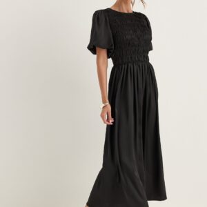 Smock Satin Maxi Dress