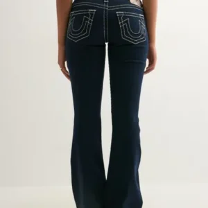 True Religion - Blå - Nelly Ultra Low Rise Flare Big T