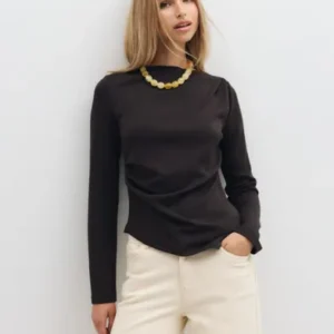 Vero Moda - Brun - Vmmille Ls Boatneck Short Top Jrs N