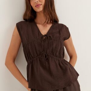 Viscose Tie Detail Blouse