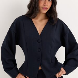 Visiffi V-neck L/S SWEAT CARDIGAN