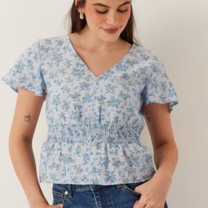 Vmjosie Ss V-neck Short Smock Top