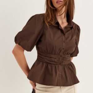 Waist Detail Cotton Blouse