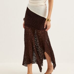 Waterfall Asymmetric Lace Skirt